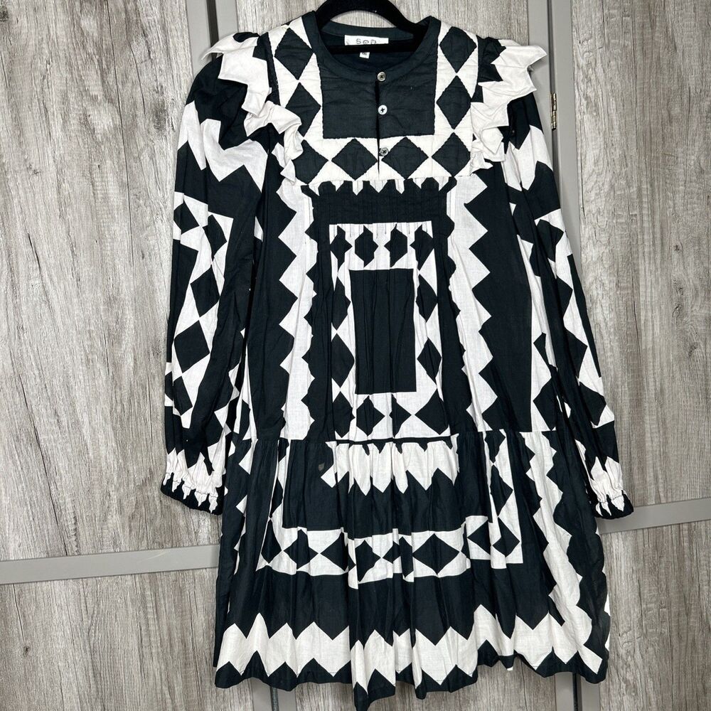 Sea New York Tunic Dress Helena Black and White 2XS